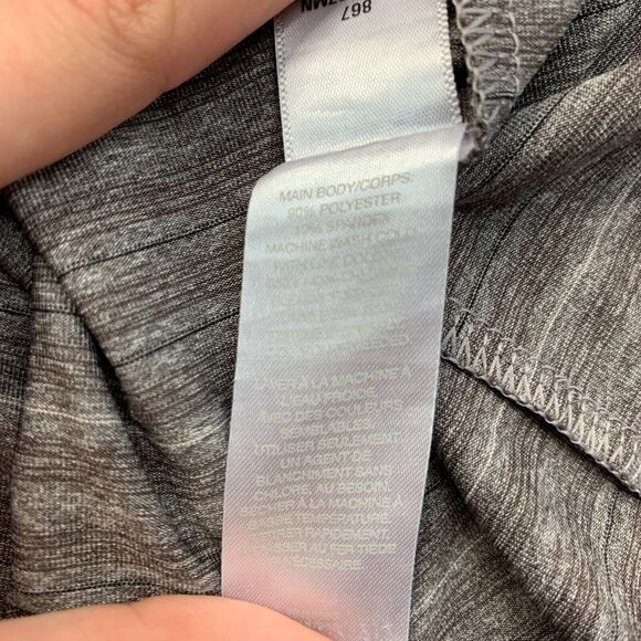 Z by Zella Polo Shirt Men L Large Gray Tan Striped Short Sleeve Performance Golf - Picture 6 of 11